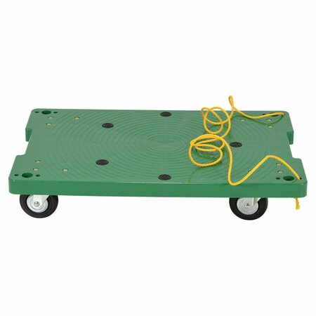 Vestil Green Plastic Dolly With Pull Rope 500 lb Capacity 18 x 30 POS-1830-ROPE